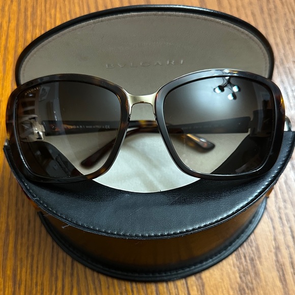 ⭐️BVLGARI 6060-B Vintage Butterfly Amber Swarovski Tortoise, Gradient Sunglasses - Picture 14 of 16